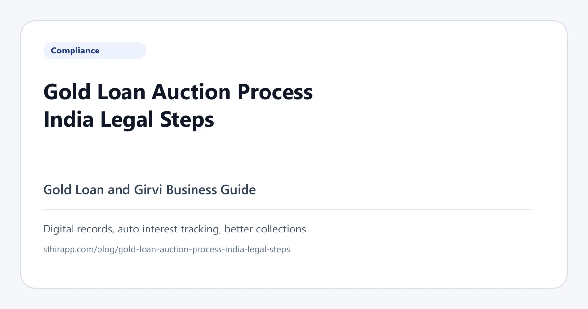 Gold Loan Auction Process in India - Legal Steps for Jewellers