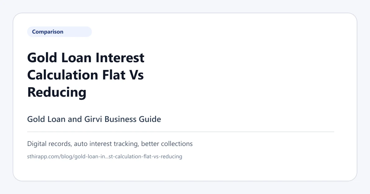 Gold Loan Interest Calculation Methods - Flat Rate vs Reducing Balance