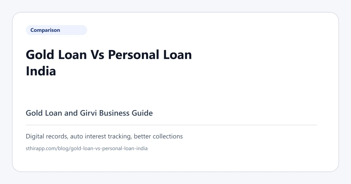 Gold Loan vs Personal Loan in India - Which is Better?