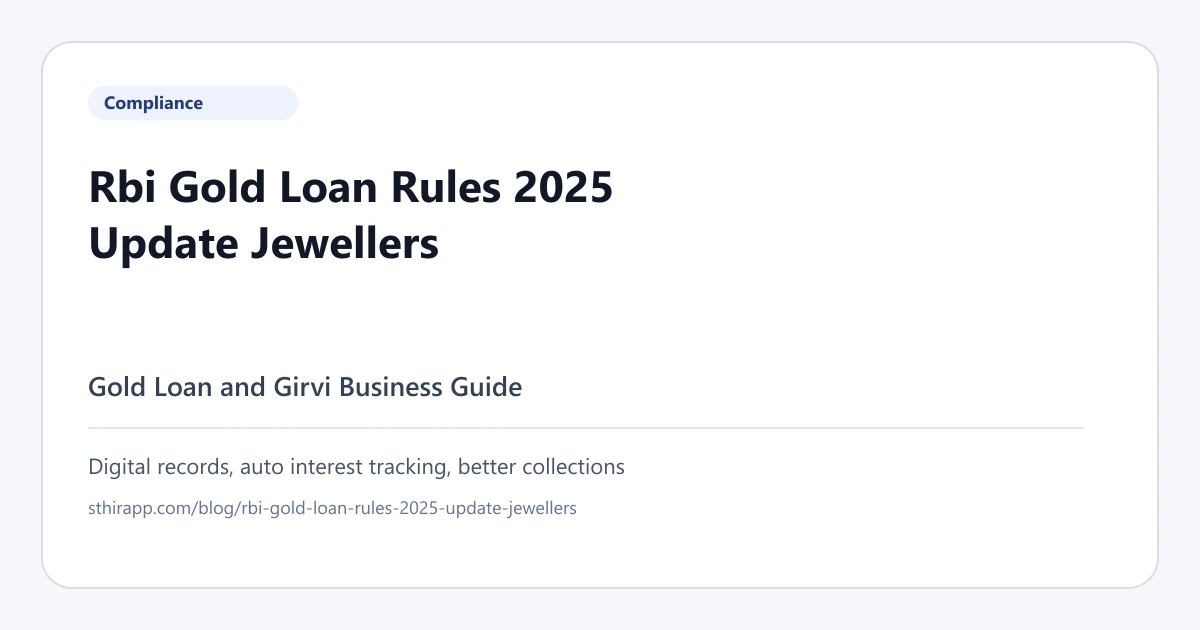 RBI Rules for Gold Loans in India - 2025 Update for Jewellers