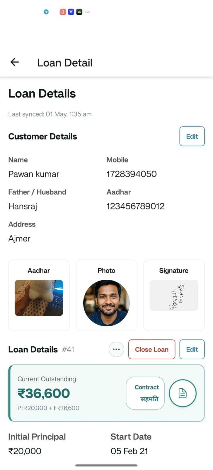 SthirApp All Active Loans Dashboard for Jewellers